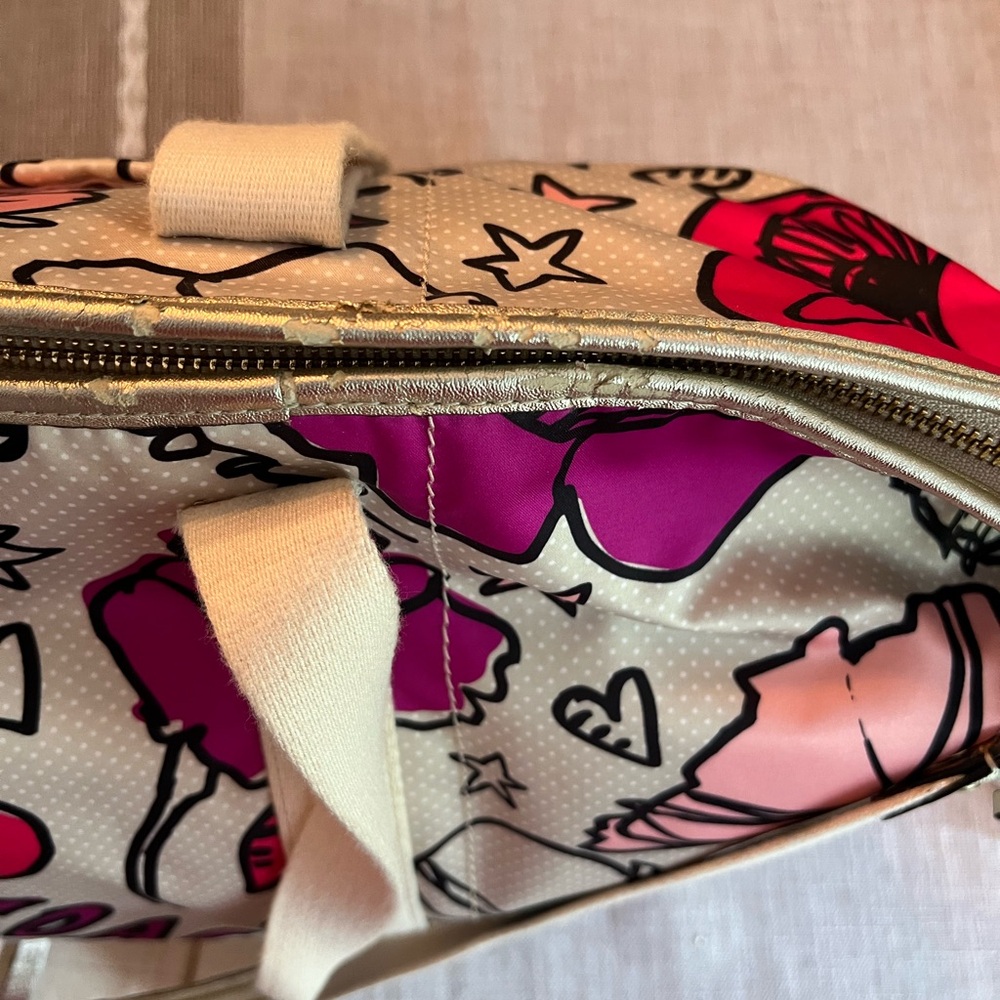 🌸🌺Coach Floral Print Nylon Tote Bag Pink Multi Weekender Crossbody - Picture 11 of 13